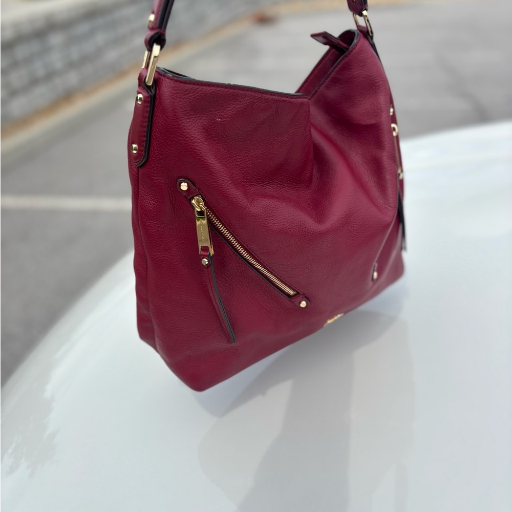 Michael Kors Scarlett Red Leather Evie Shoulder Bag-  Beautiful! - Picture 5 of 13